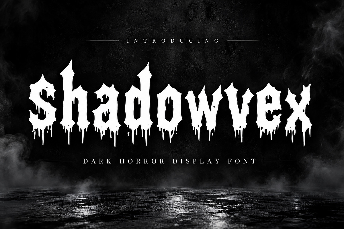 Shadowvex — Dark Horror Display Font, a Blackletter Font by Wow Magic (Photo 1 of 4)