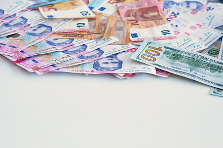 Money pile world economy euro dollar hryvnia cash, a Business Photo by Photo Drive Studio