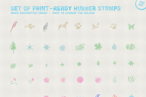 Set of Print Ready Rubber Stamps