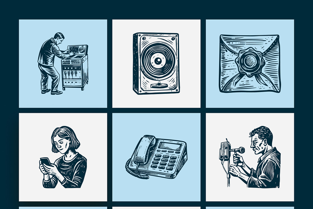 Vintage Communication Illustration, a Technology Illustration by Prosymbols (Photo 10 of 10)