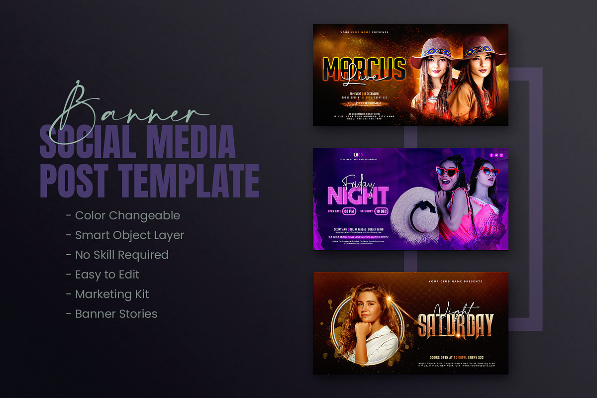Night Party social media Design, a Social Media Template by Creative_View (Photo 2 of 5)