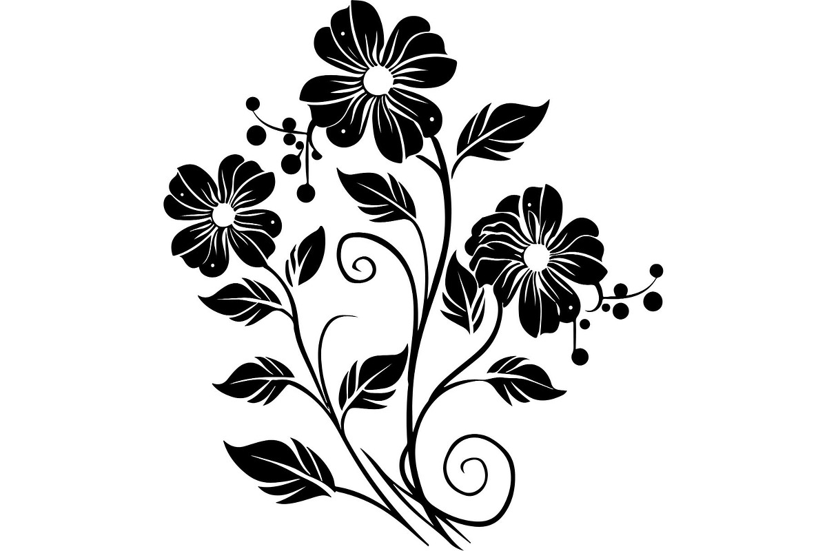 Elegant Botanical Flower Silhouette, an Object Graphic by Designer_Momina (Photo 9 of 16)