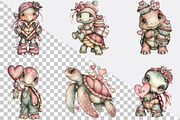 Whimsical Valentine Turtle Clipart S, an Illustration by SVGArt (Thumbnail 5 of 7)