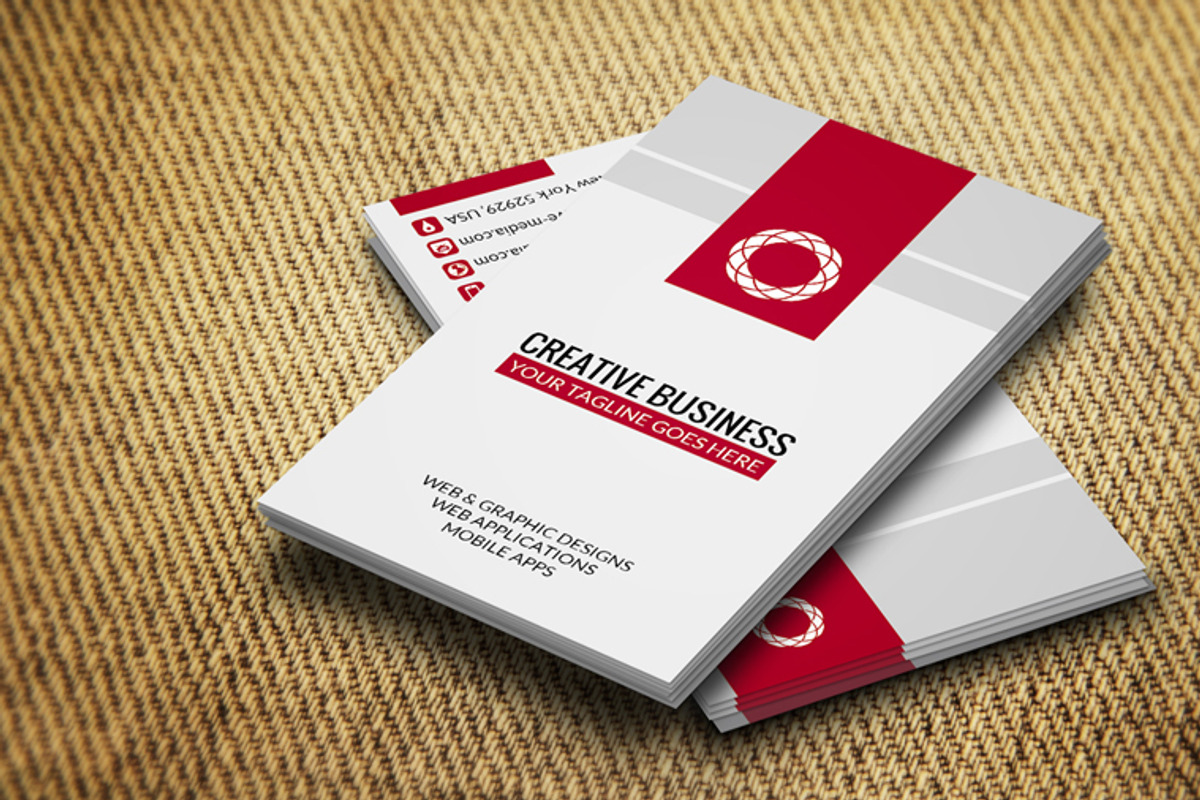 Red & White Business Card CM029, a Business Card Template by annozio (Photo 2 of 4)