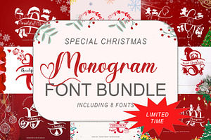 Special Christmas Monogram Bundle, a Script Font by Yoga Letter