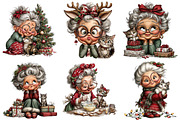 Christmas Grandma and Cat PNG, an Illustration by Craft Nest (Thumbnail 7 of 9)
