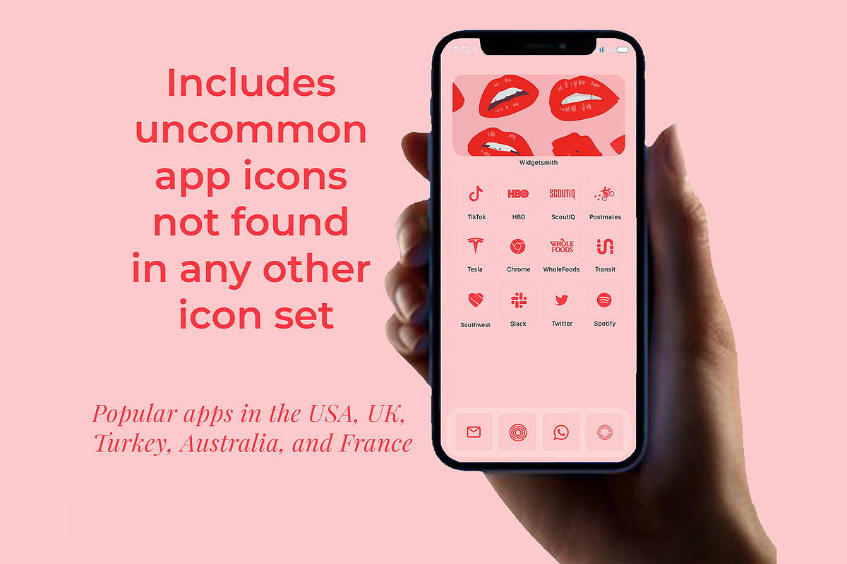 300 iOS 14 Pink and Red Icon Pack, an Icon by A Good Design Studio (Photo 2 of 5)