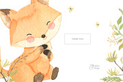 FOX watercolor clipart. Woodland, an Animal Illustration by OlliArtDesign (Thumbnail 6 of 6)