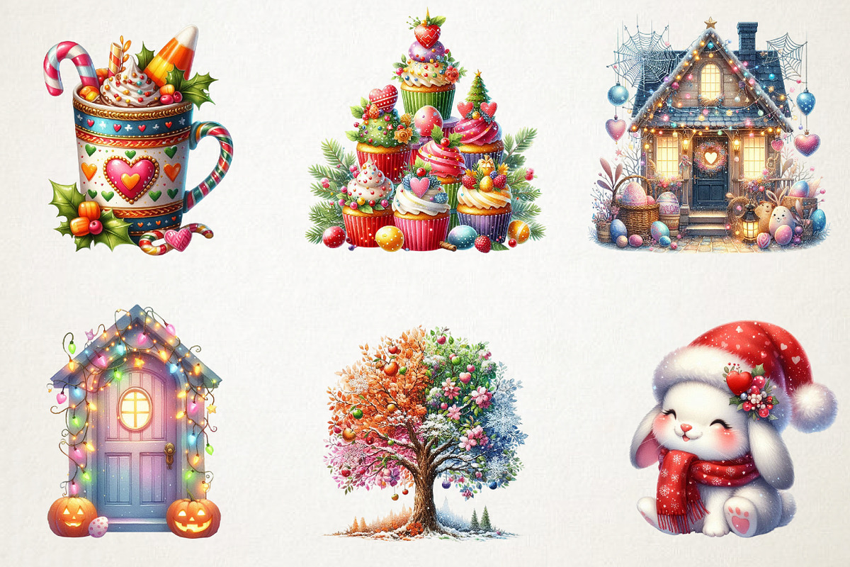 All-in-One Seasonal Holiday Clipart, an Illustration by RobertsArt (Photo 3 of 7)