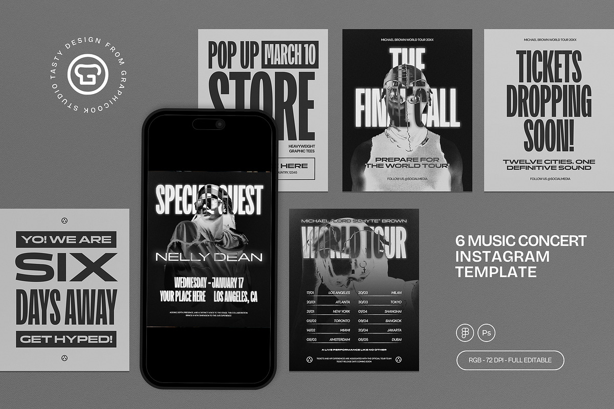 Music Concert Instagram Post - Figma, a Social Media Template by graphicook (Photo 1 of 3)