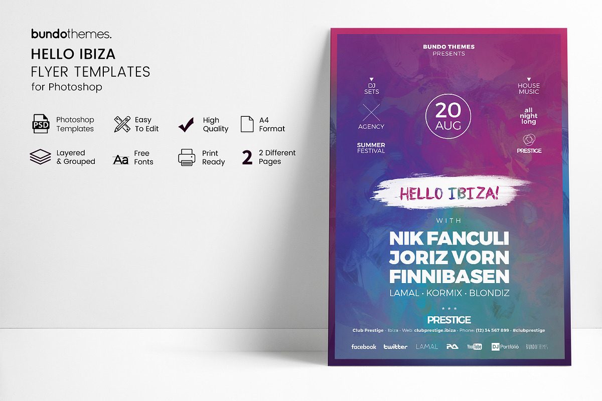 Hello Ibiza Club Flyer Templates, a Flyer Template by Bundo Themes (Photo 3 of 7)