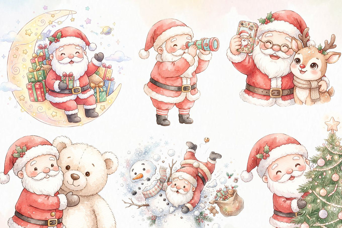 Cute Christmas PNG Clipart, a Decorative Illustration by Arslan (Photo 4 of 9)