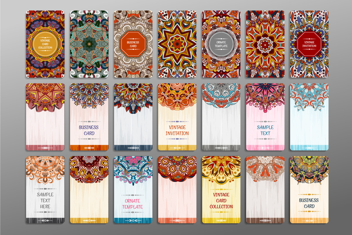 Vector vintage card set., a Card Template by leezarius
