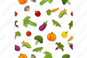 Vegetables Background Seamless, a Food Illustration by Christos Georghiou