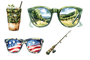 Camouflage Summer Elements Clipart, an Illustration by Dream Creation (Thumbnail 6 of 6)