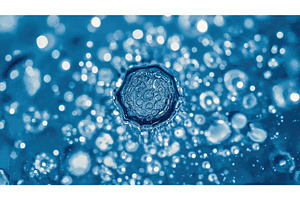 Close-up of a frozen water crystal, an Illustration by tilialucida