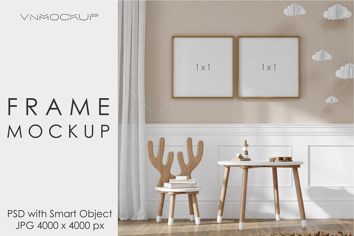 Nursery Frame Mockup PSD JPG, a Poster Template by VNmockup (Photo 2 of 5)