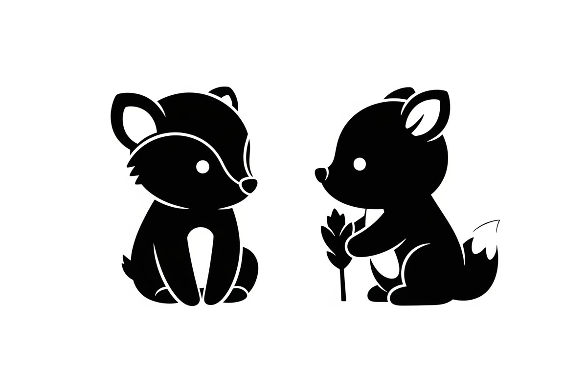 Cute Forest Animal Silhouette Bundle, an Illustration by Creativeshirt (Photo 4 of 54)