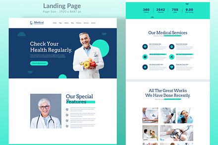 Medical Landing Page UI UX Design, a Landing Page Template by MightyDesign