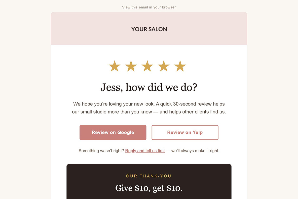 Salon Client Email Kit - 5 Emails, an Email Template by Art Club (Photo 5 of 6)