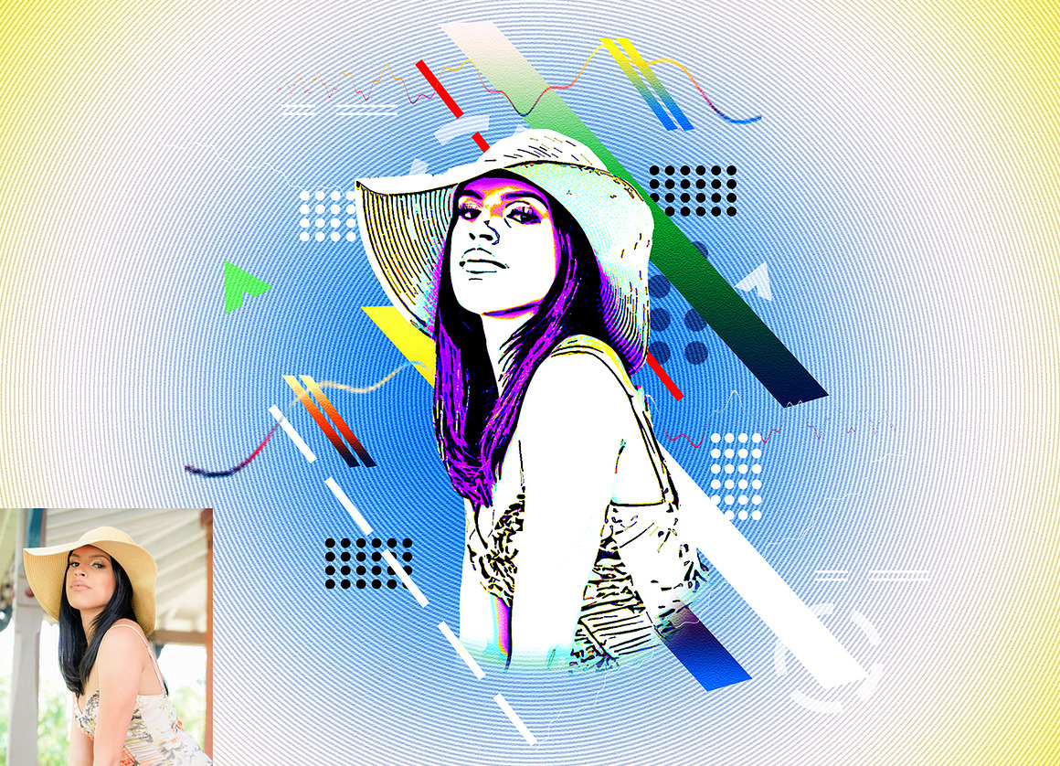 Portrait Abstract Photoshop Action, an Action Add-On by Studio Retouch (Photo 2 of 9)