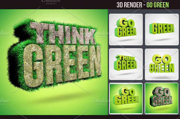 Go Green 3d Render preview 2