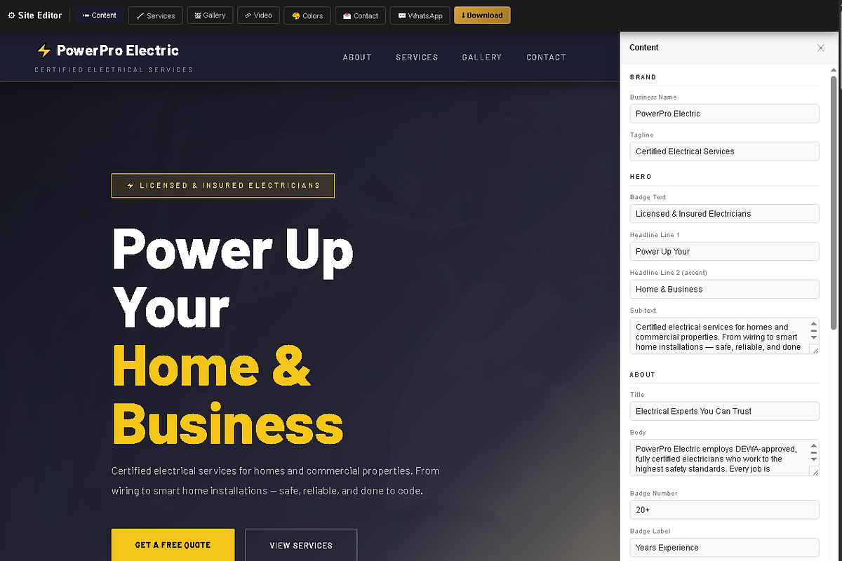 Electrician Website Template, a HTML Template by DigitalsDesigns (Photo 2 of 5)