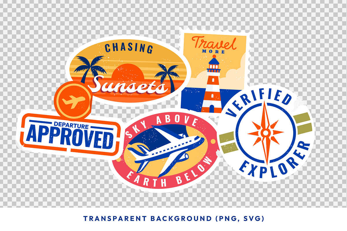 Travel and Adventure Stamps, an Object Graphic by Neodivisu (Photo 7 of 10)