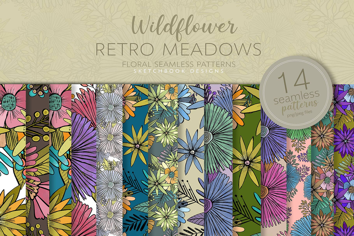 Wildflower Meadows Pattern Set, a Pattern Graphic by Sketchbook Designs (Photo 7 of 10)