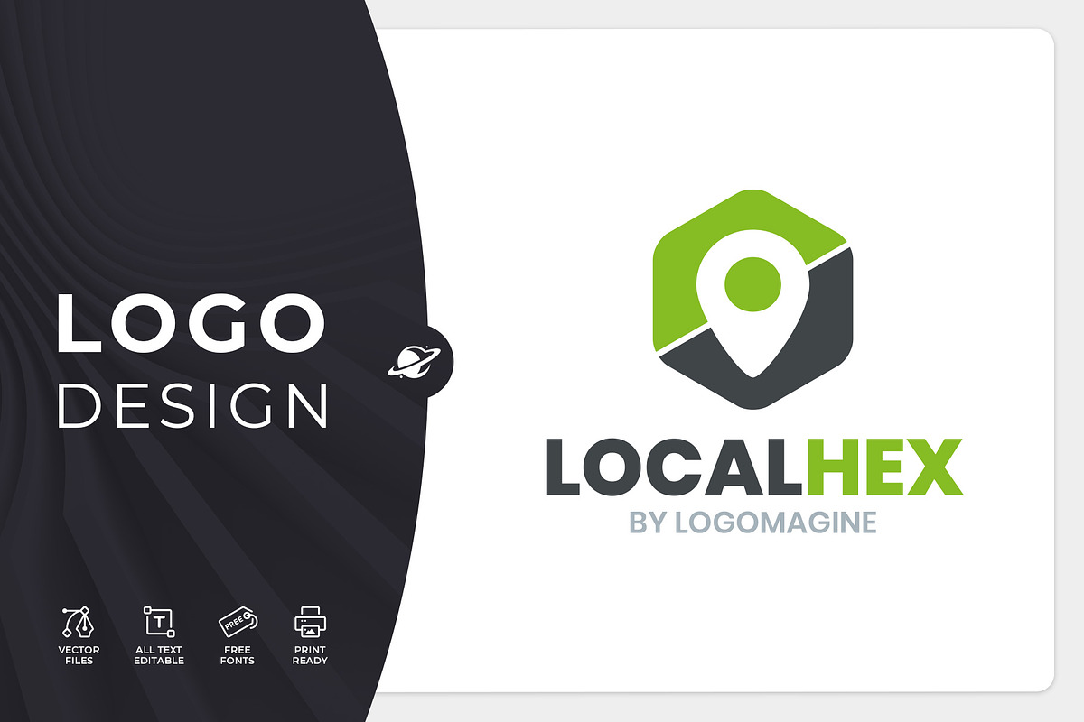 Local Hex Logo Template, a Branding & Logo Template by LOGOMAGINE (Photo 1 of 16)