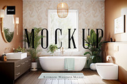 Bathroom Wallpaper Interior Mockup 5, a Household Mockup by Mocart (Thumbnail 1 of 5)