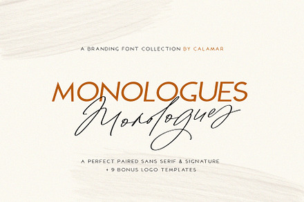 Monologues Font Duo, a Script Font by Calamar Studio