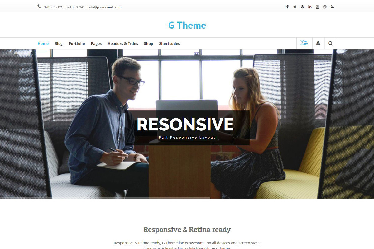 G Theme - Multi-purpose WP Theme, a WordPress Template by SaufThemes (Photo 3 of 12)