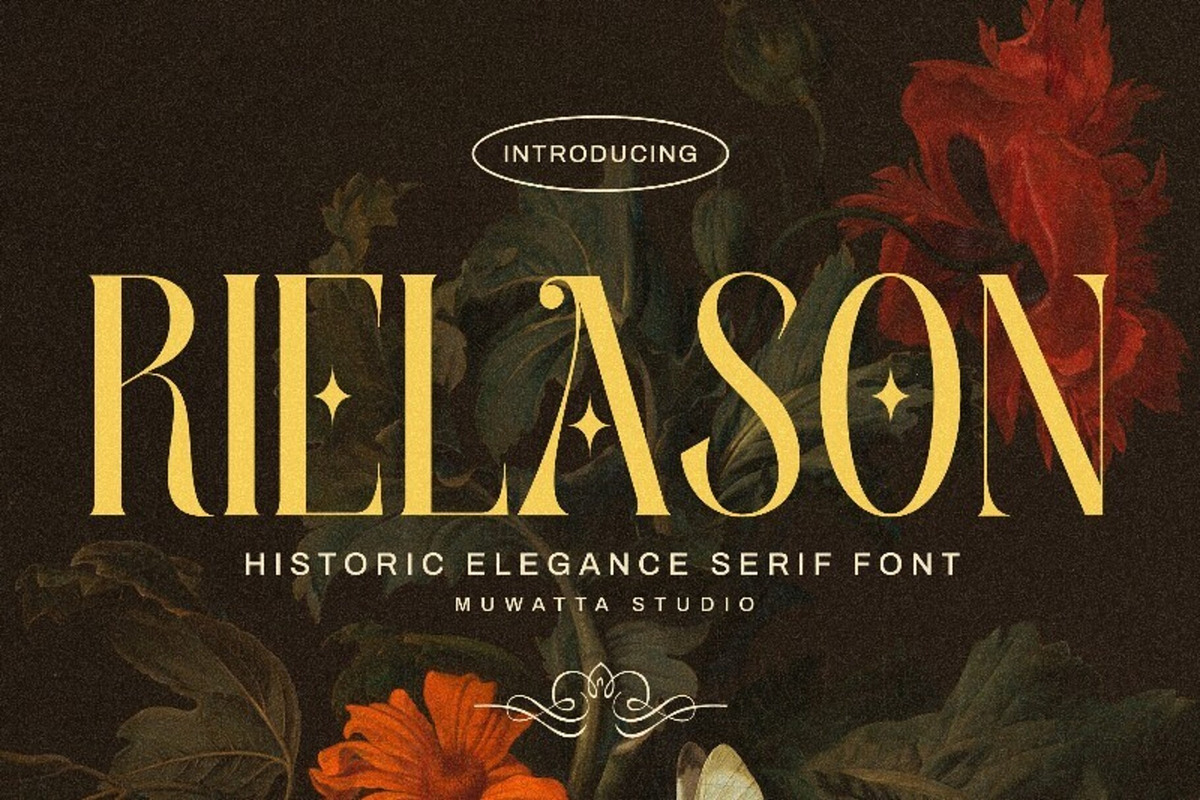 Rielason - Historic Elegance, a Serif Font by Muwatta Studio (Photo 1 of 7)