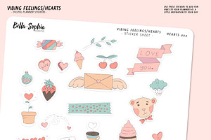 Hearts Digital Planner Sticker Set