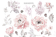 Pink Watercolor Peonies Pattern, a Pattern Graphic by Lisima (Thumbnail 14 of 16)
