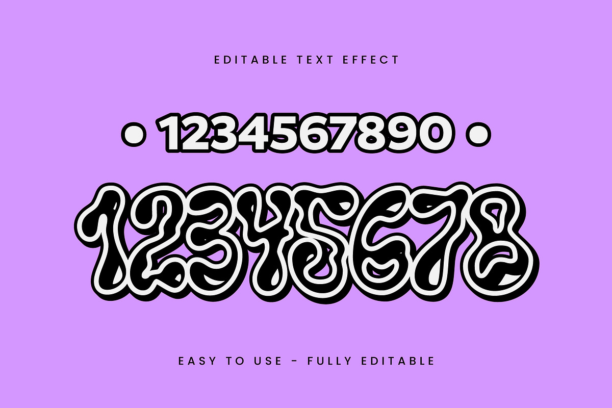 Psychedelic Wavy Outline Text Effect preview 3