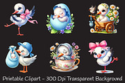 Cute Spring Stork Clipart, an Illustration by RobertsArt (Thumbnail 6 of 7)