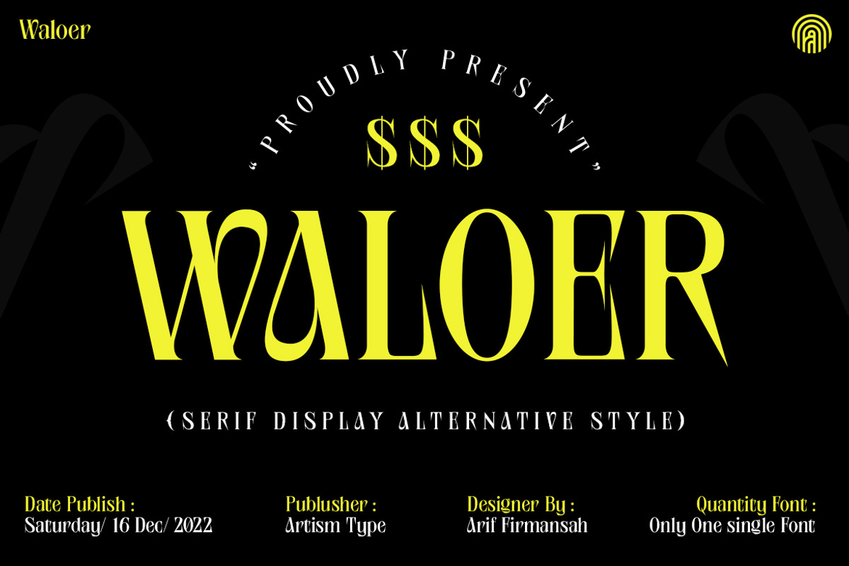 Waloer, a Serif Font by artism_design (Photo 1 of 7)