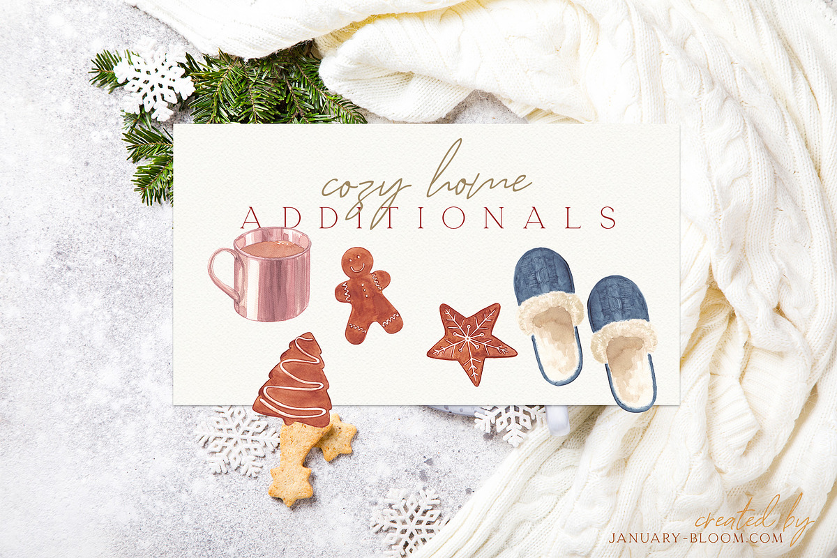 Christmas Watercolor Festive Clipart, an Animal Illustration by January Bloom (Photo 12 of 32)