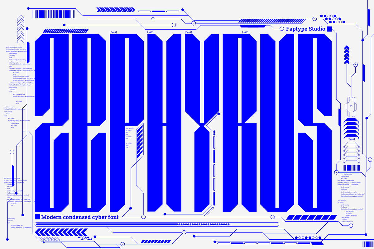 Zephyrus | Modern Condensed Cyber, a Sans Serif Font by Ardana Creative (Photo 1 of 7)