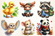 Woodland Cute Baby Animals Clipart, an Illustration by Dream Creation (Thumbnail 6 of 6)