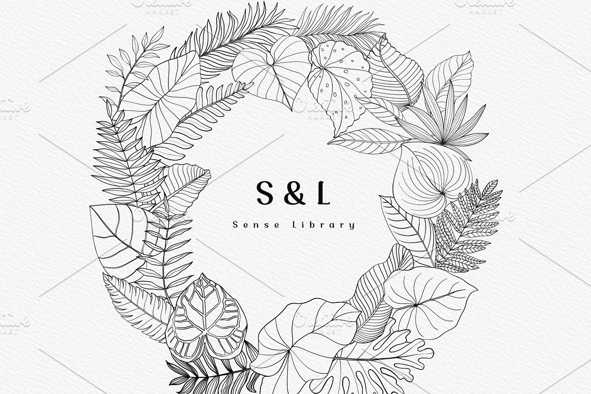 “Charm” Tropical Leaves Lineart, an Illustration by Sense Library (Photo 11 of 23)