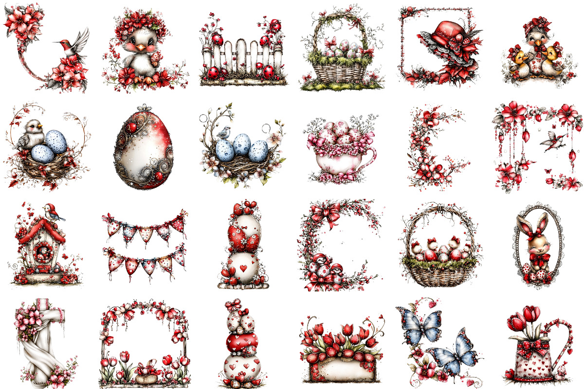 Easter Frame Watercolor Clipart, an Illustration by designcity5 (Photo 2 of 5)
