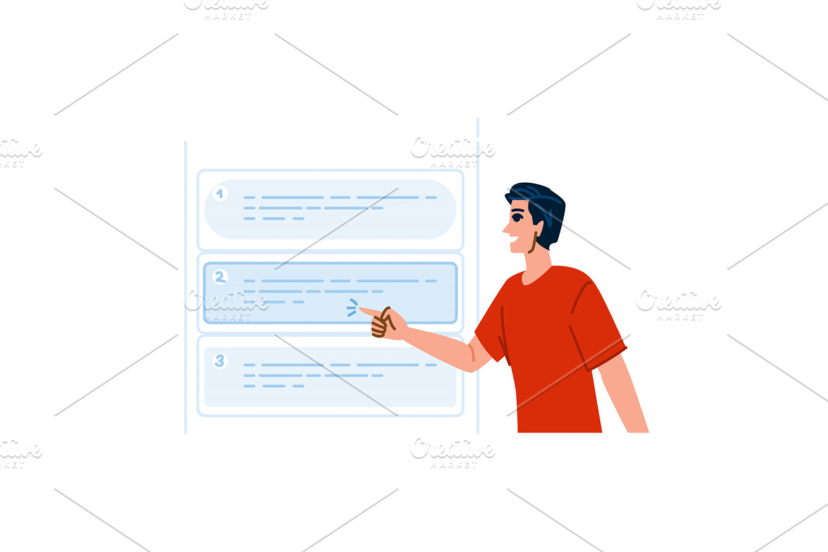 Programmer choosing right, a Technology Illustration by pikepicture