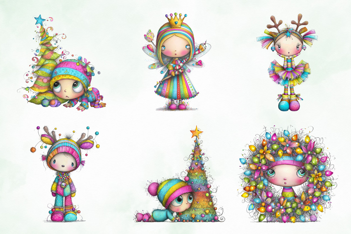 Whimsical Christmas Baby Kid Clipart, an Illustration by Creative Art (Photo 5 of 11)