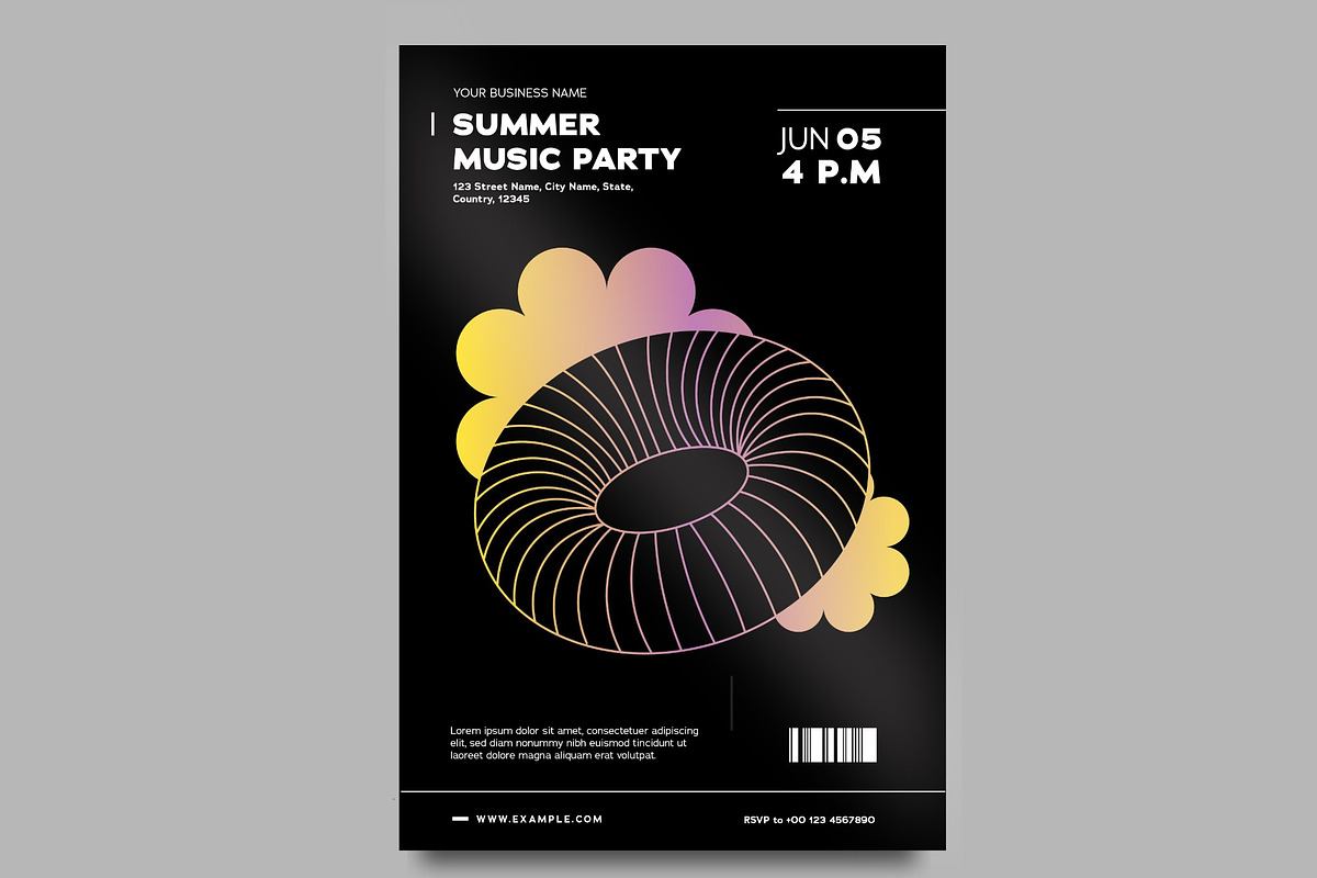 Summer Music Party Poster, a Templates & Theme by studiogstock (Photo 2 of 3)