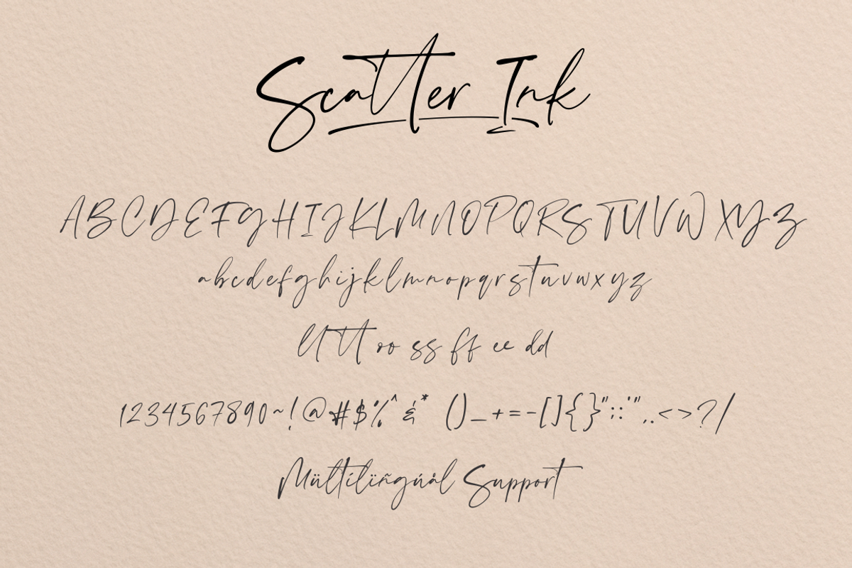 Scatter Ink | Handlettered Font, a Script Font by Sronstudio