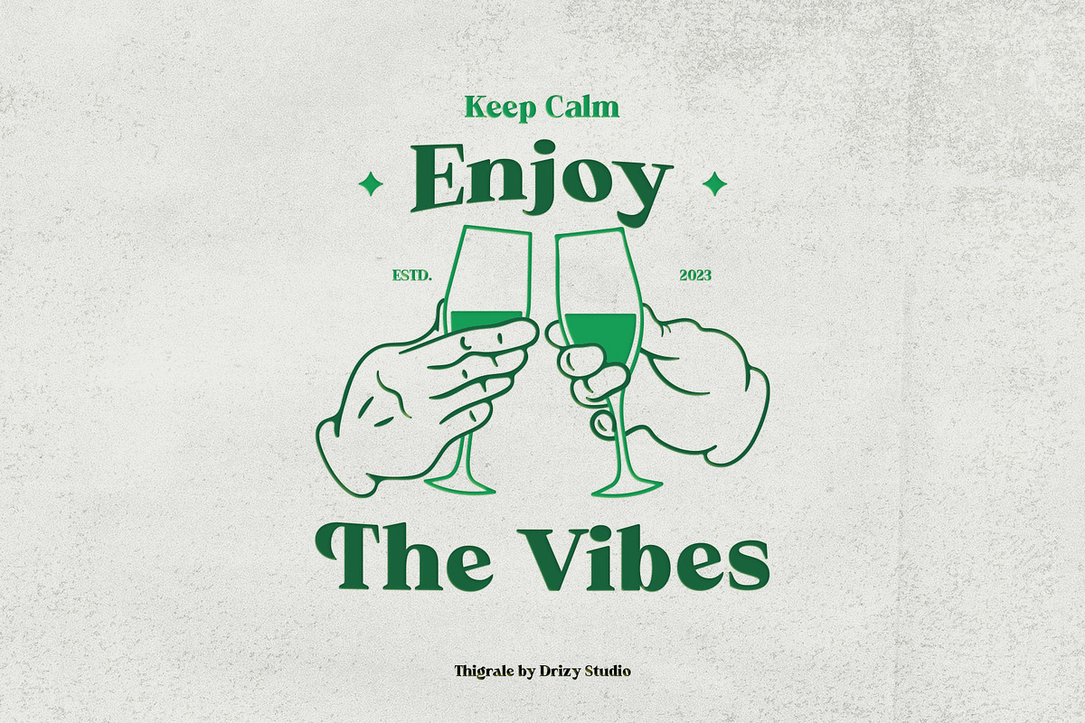 Thigrale – Classic Old Vintage Font, a Sans Serif Font by Drizy (Photo 8 of 10)