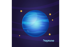 Cartoon Neptune Planet